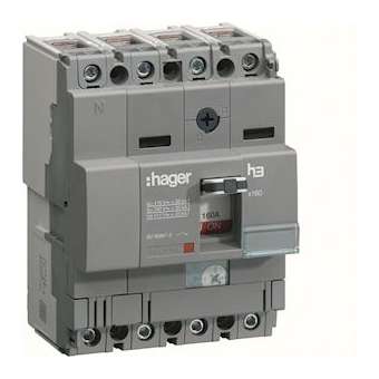 Disjoncteur boîtier moulé x160 4P 25kA 100A|Hager-HAGHHA101H