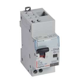 Disjoncteur diff DX³ 6000 -auto/vis-U+N 230V~-16A-typeAC-30mA-courbe C - 2 mod|Legrand-LEG410801
