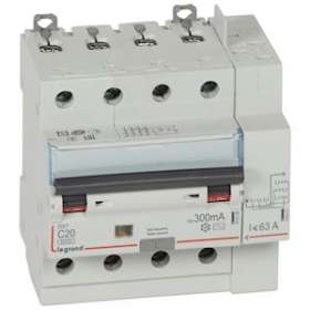 Disjoncteur diff DX³ 6000 -vis/auto-4P-400V~-20A-typeAC-300mA-10kA-courbe C - 5M|Legrand-LEG411217