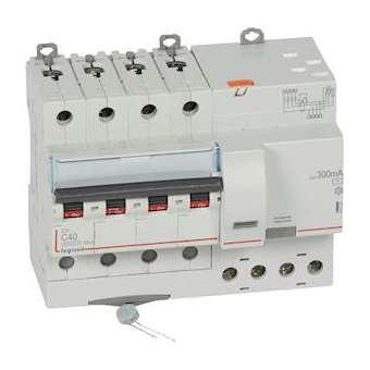 Disjoncteur diff DX³ 6000 -vis/auto-4P-400V~-40A-typeAC-300mA-10kA-courbe C - 7M|Legrand-LEG411220