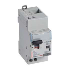 Disjoncteur diff DX³ 4500 -auto/vis -U+N 230V~ 25A - typeAC - 30mA -courbe C -2M|Legrand-LEG410715