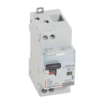 Disjoncteur diff DX³ 4500 - vis/vis -U+N 230V~ 40A -typeAC -300mA -courbe C - 2M|Legrand-LEG410729