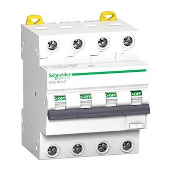 Acti9 iC60 RCBO - disjoncteur differentiel - 4P - 10A - 300mA - C - 6kA - typeAC|Schneider Electric-SCHA9D55410