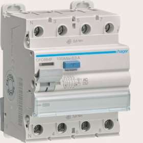 Interrupteur différentiel 3P+N 100A 300mA type AC|Hager-HAGCFC684F