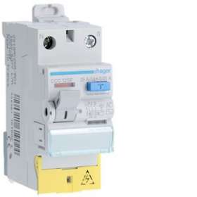 Interrupteur différentiel 1P+N 25A 10mA type AC à bornes décalées|Hager-HAGCCC125F