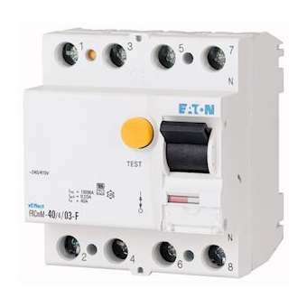 Interrupteur différentiel, 40A, 4p, 300mA, type G/F|Eaton industries-EONFRCMM-40-4-03-G-F