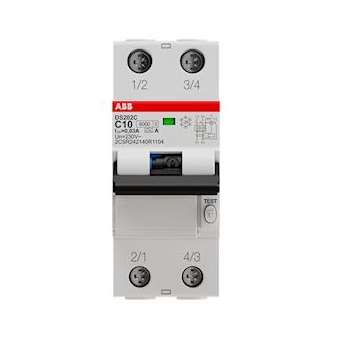 Disjoncteur Différentiel (DS202C) 2P 6/10Ka C-10A 30mA Type A|ABB-ABB472152