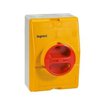 Interrupteur-sectionneur rotatif complet de proximité - 4P neutre à gauche - 16A|Legrand-LEG022181