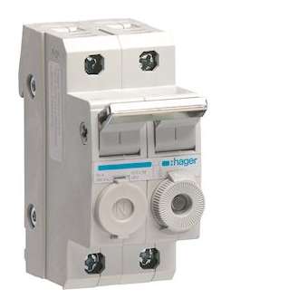 Porte-fusible combiné 1P+N 20A 380V L38 2M avec cartouche|Hager-HAGL95200