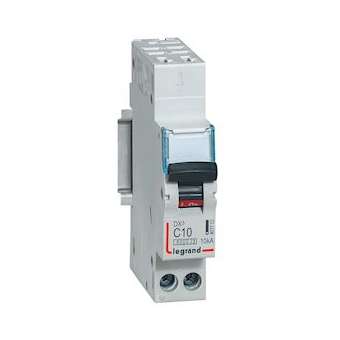 Disjoncteur DX³ 6000 - auto/vis - U+N - 230V~ - 10A - 10 kA - courbe C - 1M|Legrand-LEG407712