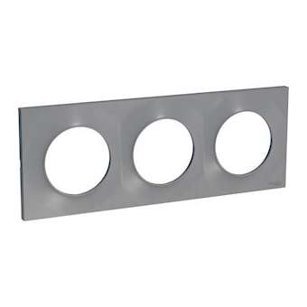 Odace Styl, plaque Alu 3 postes horiz./vert. entraxe 71mm|Schneider Electric-SCHS520706E