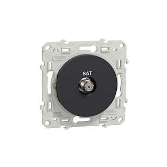 Odace, prise SAT Anthracite, à vis|Schneider Electric-SCHS540446