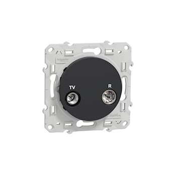 Odace, prise TV/FM Anthracite, individuelle, à vis|Schneider Electric-SCHS540451