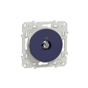 Odace - Prise TV simple, Fixation par vis, Cobalt|Schneider Electric-SCHS550445