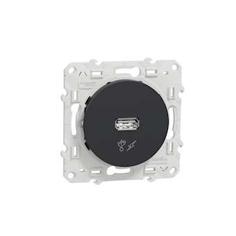 Odace, prise alimentation USB 5V Anthracite|Schneider Electric-SCHS540408