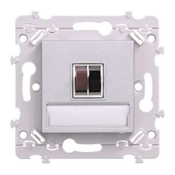 essensya Prise HP simple Titane|Hager-HAGWE290T