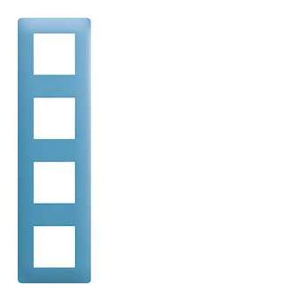 essensya Plaque 4 postes réversible entraxe 71mm Bleu émail|Hager-HAGWE444