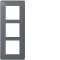 essensya Plaque 3 postes verticale entraxe 57mm, Graphite|Hager-HAGWE427
