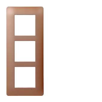 essensya Plaque 3 postes verticale entraxe 57 Bronze|Hager-HAGWE467