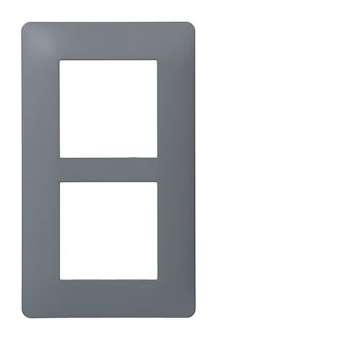 essensya Plaque 2 postes verticale entraxe 57mm, Graphite|Hager-HAGWE426