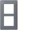 essensya Plaque 2 postes verticale entraxe 57mm, Graphite|Hager-HAGWE426