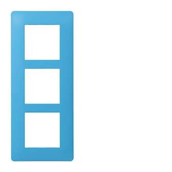 essensya Plaque 3 postes verticale entraxe 57mm, Bleu émail|Hager-HAGWE447