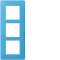 essensya Plaque 3 postes verticale entraxe 57mm, Bleu émail|Hager-HAGWE447