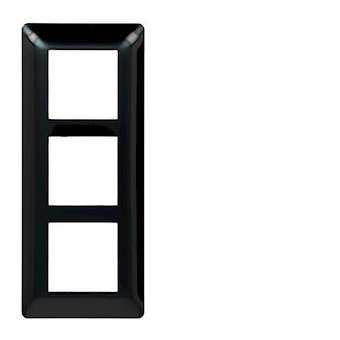 essensya Plaque 3 postes verticale entraxe 57mm Noire|Hager-HAGWE407N