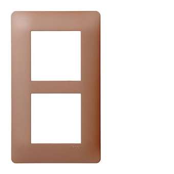 essensya Plaque 2 postes verticale entraxe 57 Bronze|Hager-HAGWE466