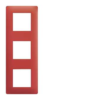 essensya Plaque 3 postes réversible entraxe 71mm Rouge émail|Hager-HAGWE473