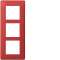 essensya Plaque 3 postes verticale entraxe 57mm, Rouge émail|Hager-HAGWE477
