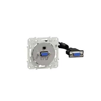 Odace - prise HD15 femelle mini jack - Alu|Schneider Electric-SCHS530463