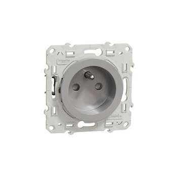 Odace - prise de courant 2P+T - Alu - à griffes - 2 connexions rapides par pôle|Schneider Electric-SCHS535059