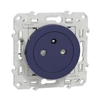 Odace - Prise de courant 2P+T affleurante - Cobalt -avec griffes|Schneider Electric-SCHS555052