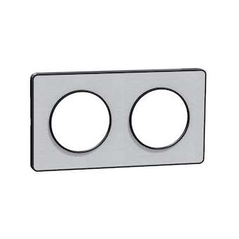 Odace Touch - PLQ Kvadrat Perle/Anth 2 postes horiz. ou vert. entraxe 71mm|Schneider Electric-SCHS540804KG