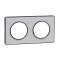 Odace Touch - PLQ Kvadrat Perle/Anth 2 postes horiz. ou vert. entraxe 71mm|Schneider Electric-SCHS540804KG