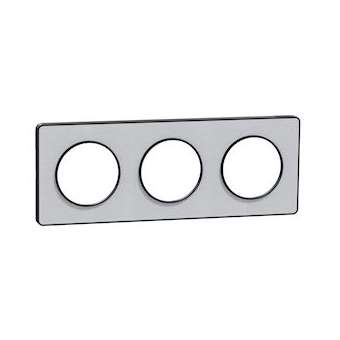 Odace Touch - PLQ Kvadrat Perle/Anth 3 postes horiz. ou vert. entraxe 71mm|Schneider Electric-SCHS540806KG