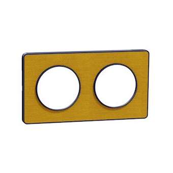 Odace Touch - PLQ Kvadrat Ocre/Cob 2 postes horiz. ou vert. entraxe 71mm|Schneider Electric-SCHS550804KY