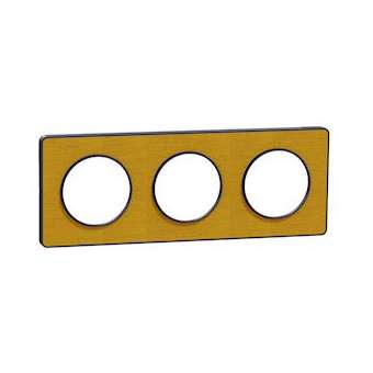Odace Touch - PLQ Kvadrat Ocre/Cob 3 postes horiz. ou vert. entraxe 71mm|Schneider Electric-SCHS550806KY