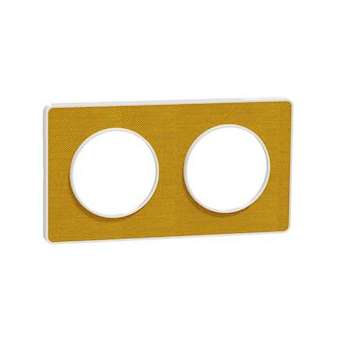 Odace Touch - PLQ Kvadrat Ocre/Blanc 2 postes horiz. ou vert. entraxe 71mm|Schneider Electric-SCHS520804KY