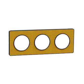 Odace Touch - PLQ Kvadrat Ocre/Anth 3 postes horiz. ou vert. entraxe 71mm|Schneider Electric-SCHS540806KY