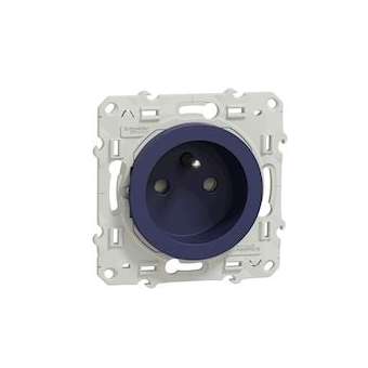 Odace, prise de courant 2P+T Cobalt, à vis, connexion à vis|Schneider Electric-SCHS550039