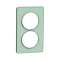 Odace Touch - plaque 2 postes - translucide verre avec liseré Alu 57mm vertical|Schneider Electric-SCHS530814S