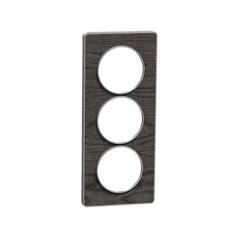 Odace Touch, plaque Chêne Astrakan avec liseré Alu 3 postes entraxe 57mm|Schneider Electric-SCHS530816P1