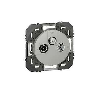 Prise TV-R-SAT 1 câble dooxie finition alu|Legrand-LEG600453