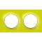 Odace Styl plaque Vert Chartreuse 2 postes horiz. ou verticaux entraxe 71mm|Schneider Electric-SCHS520704H