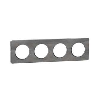 Odace Touch, plaque Ardoise avec liseré Alu 4 postes horiz./vert. entraxe 71mm|Schneider Electric-SCHS530808V