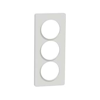Odace Touch, plaque Blanc avec liseré Blanc 3 postes verticaux 57mm|Schneider Electric-SCHS520816