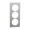 Odace Touch, plaque Aluminium martelé avec liseré Blanc 3 postes verticaux 57mm|Schneider Electric-SCHS520816K