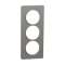 Odace Touch, plaque Aluminium brossé liseré Alu 3 postes verticaux entraxe 57mm|Schneider Electric-SCHS530816J